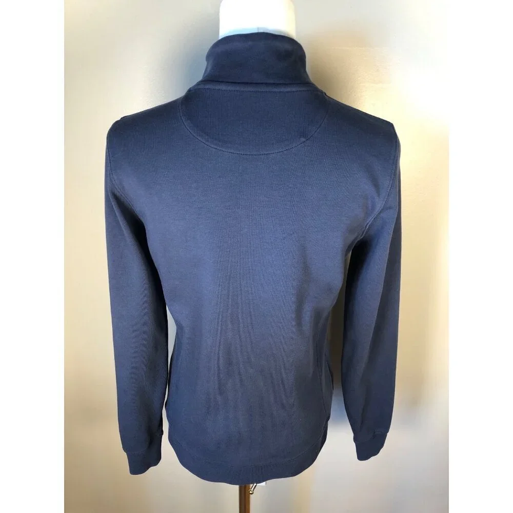 Vineyard Vines 100% Cotton Full Zip Mock Neck Navy Jacket Size XS
